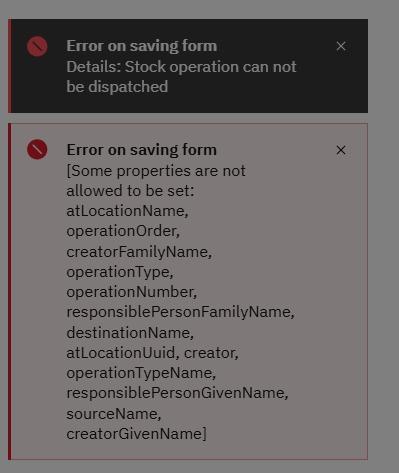 Operation failed and displayed the following error